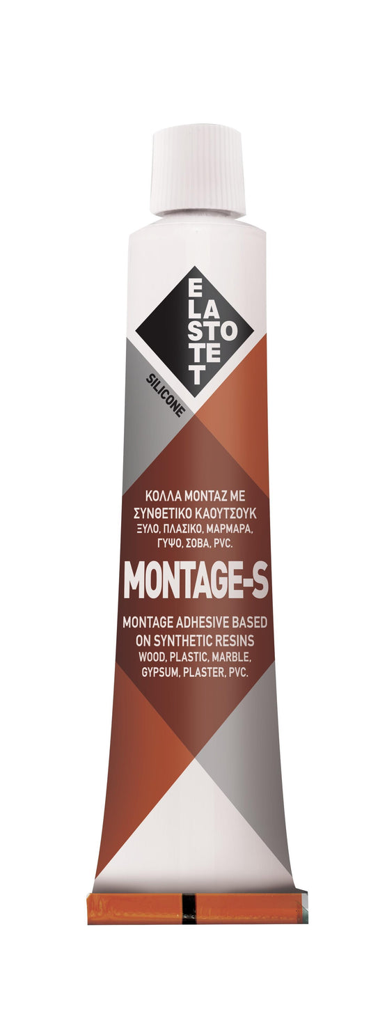 Μονταζόκολλα ενός συστατικού σε διασπορά διαλύτου  MONTAGE S 20τεμ. σωληνάριο 80ml διάφανη P.02016
