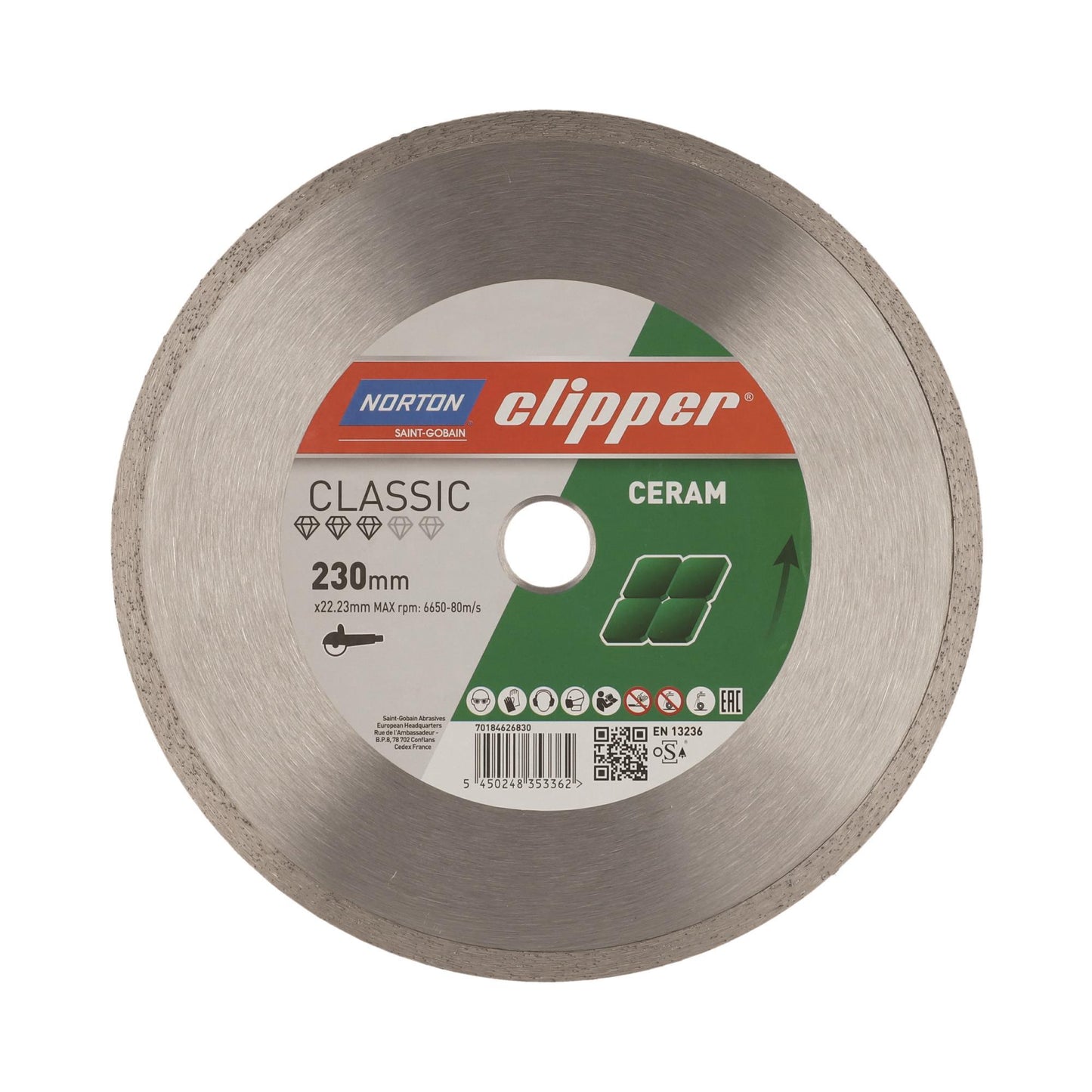 Δίσκος διαμαντέ κοπής πλακιδίων CLASSIC CERAMIC 230X1,8X22,23MM 70184626830