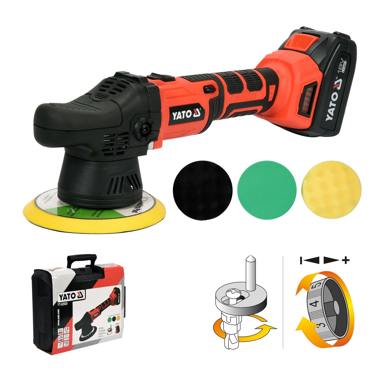 ΑΛΟΙΦΑΔΟΡΟΣ 150MM 18V 1X3AH BRUSHLESS YT-82920 20182920