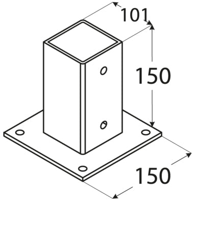 Βάση ξύλου βιδωτή 71 x 71 x150mm 4841