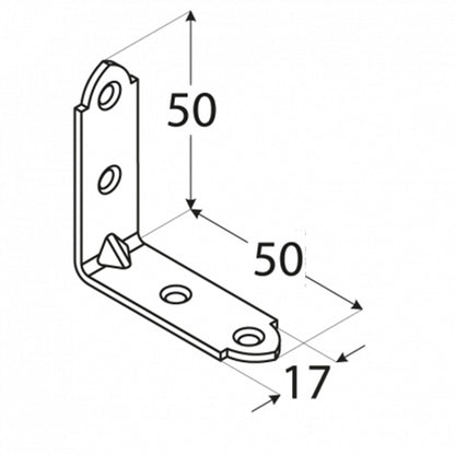 Γωνία σύνδεσης ξύλου 50x50x17mm Γωνία 50 x 50 x 17mm 4003