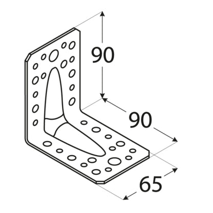 Γωνία σύνδεσης ξύλου 90 x 90 x 65mm ΓΩΝΙΑ 90 x 90 x 65mm 4051