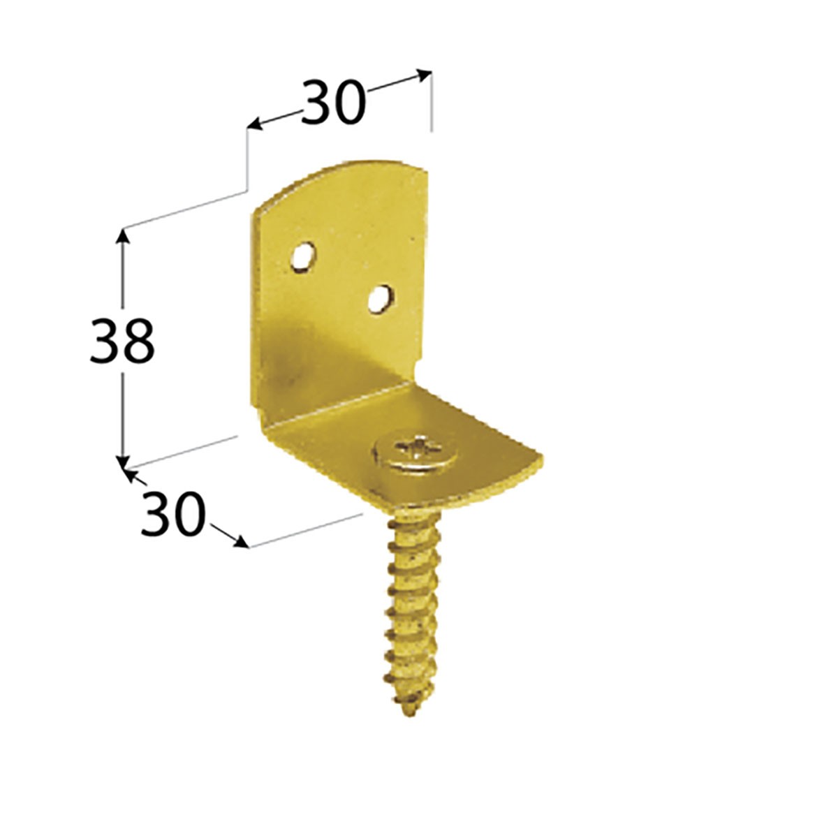 Γωνία σύνδεσης ξύλου 30x30x38mm Γωνία με βίδα 30 x 38 x 30mm 33205