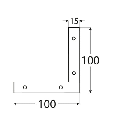 Γωνία σύνδεσης ξύλου L Γωνία 150 x 150 x 25mm 4651