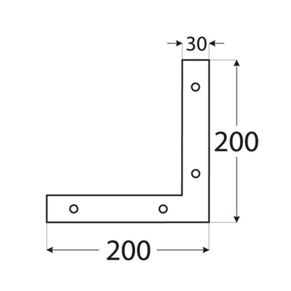 Γωνία σύνδεσης ξύλου L Γωνία 150 x 150 x 25mm 4651