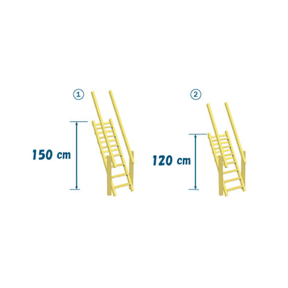 Ξύλινη σκάλα με κουπαστή Σκάλα με κουπαστή (STEPS) | 120εκ. 008.003.008.001-1,20