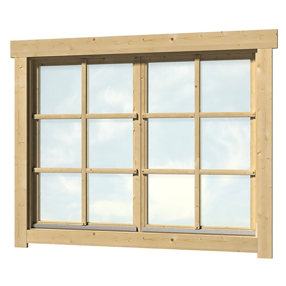 Ξύλινο παράθυρο δίφυλλο 28mm - 129 x 88,2εκ. 402402