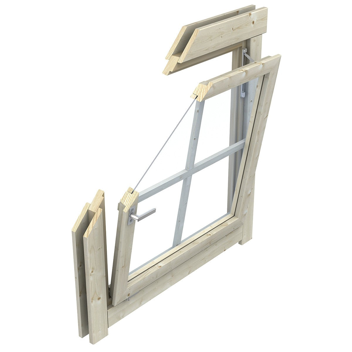Ξύλινο παράθυρο μονόφυλλο 40mm - 88,2 x 88,2εκ. 401402