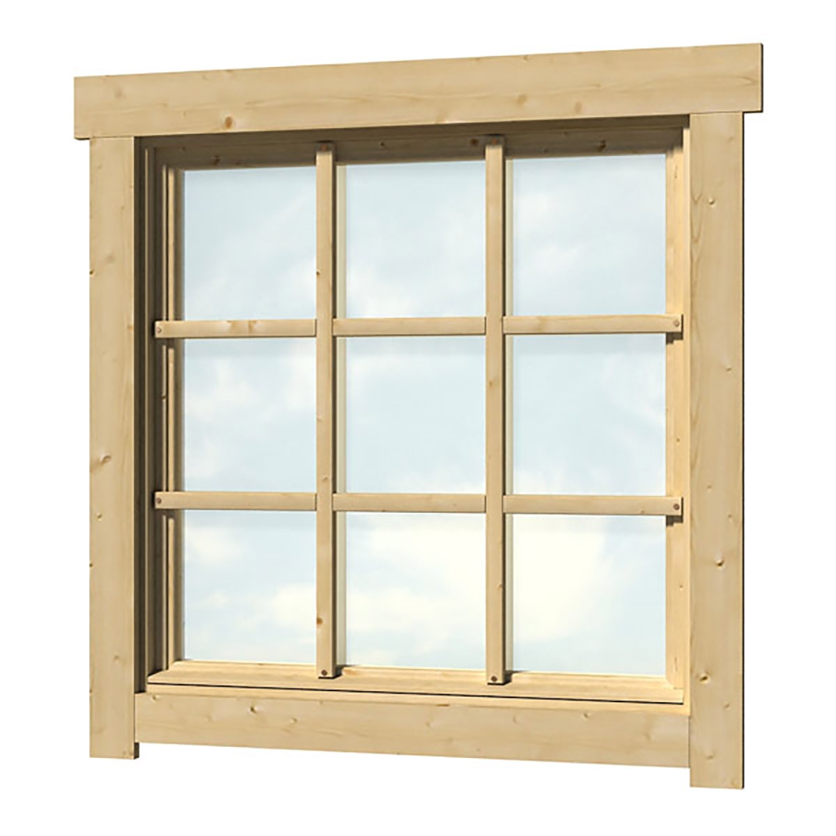 Ξύλινο παράθυρο μονόφυλλο 28mm - 88,2 x 88,2εκ. 401401