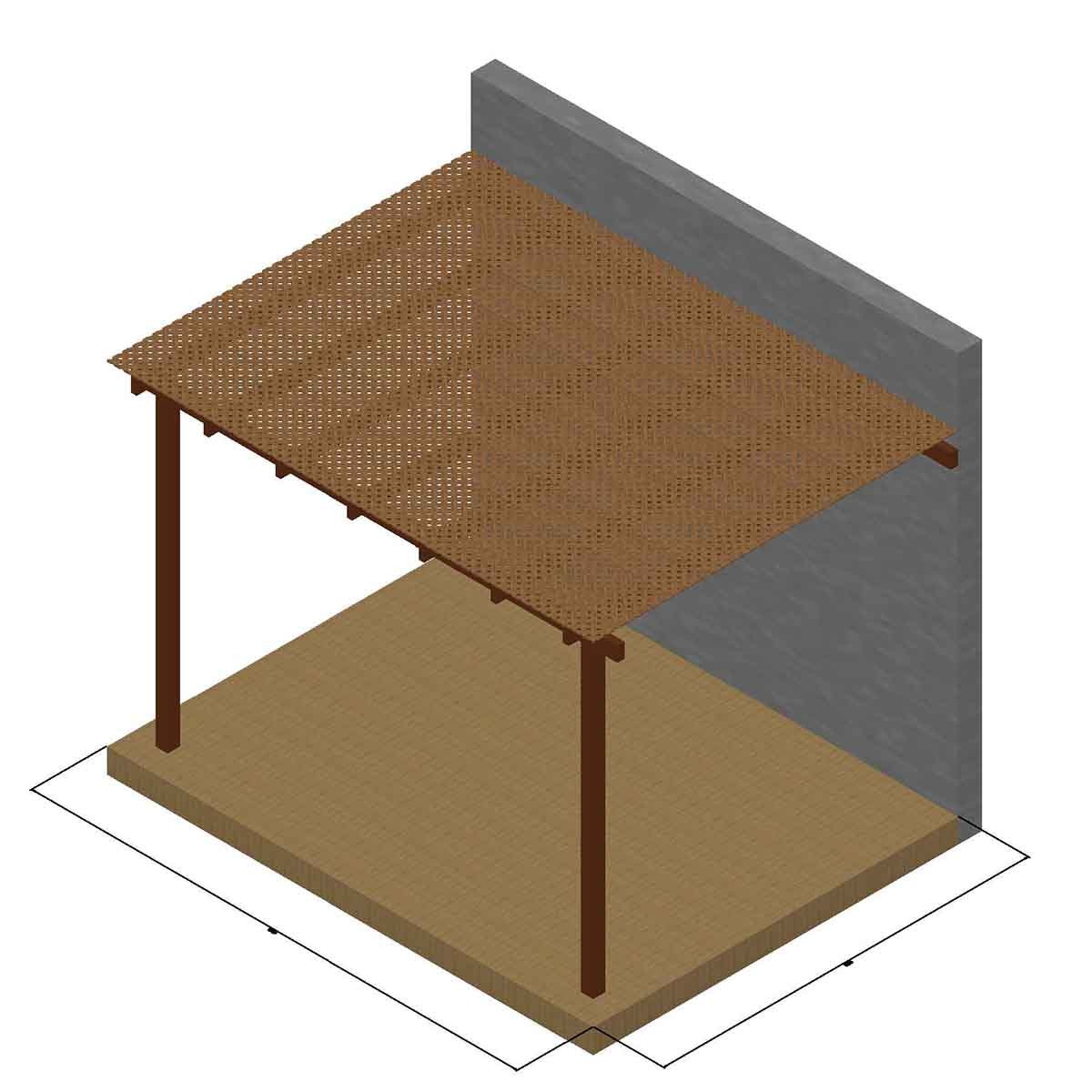 Πέργκολα με καφασωτό Privacy απο τοίχο 400 x 600εκ. 10-35943