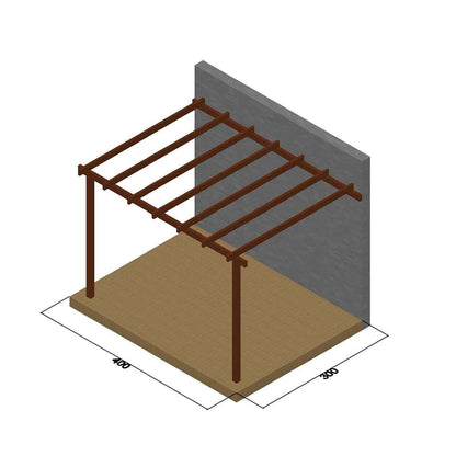 Ξύλινος σκελετός πέρκολας απο τοίχο 400 x 600εκ. 10-363061