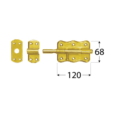 Σύρτης πόρτας 12εκ. Σύρτης Ιρίδιο 120 x 68mm 8564