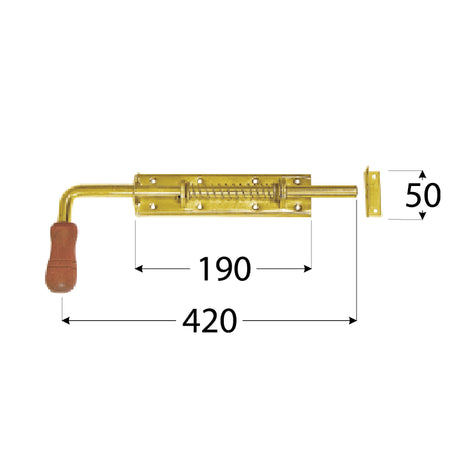 Σύρτης πόρτας με ελατήριο Σύρτης 260 x 50 x 190mm 8621