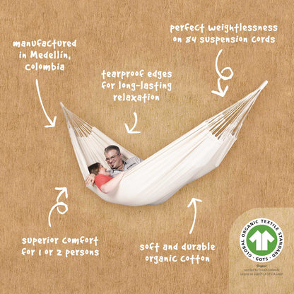 Αιώρα από οργανικό βαμβάκι Modesta Latte ΠΑΝΙ ΑΙΩΡΑΣ ΟΡΓΑΝΙΚΟ ΒΑΜΒΑΚΙ MODESTA LATTE | ΔΙΠΛΟ MOH16-X1