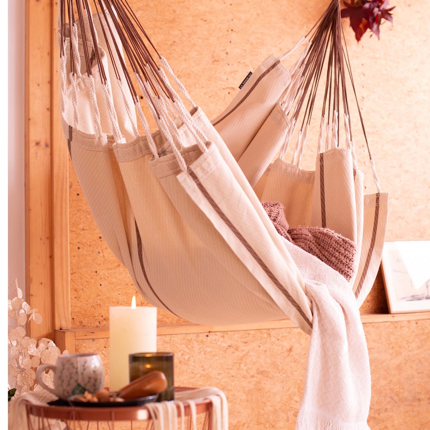 Αιώρα κάθισμα από oργανικό βαμβάκι Habana Nougat | comfort HAL21-1