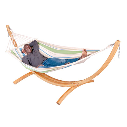 Αιώρα με ξύλινη ράβδο Chillounge Palma Green Bay & σταντ Ευκάλυπτου CH-PA30-34