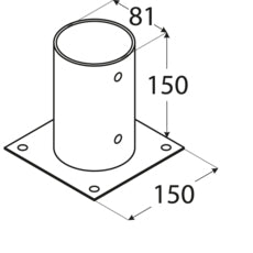 Βάση βιδωτή για πάσσαλο Ø10εκ. 40190