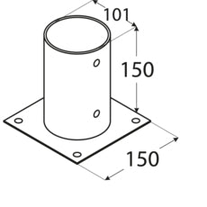 Βάση βιδωτή για πάσσαλο Ø10εκ. 40190