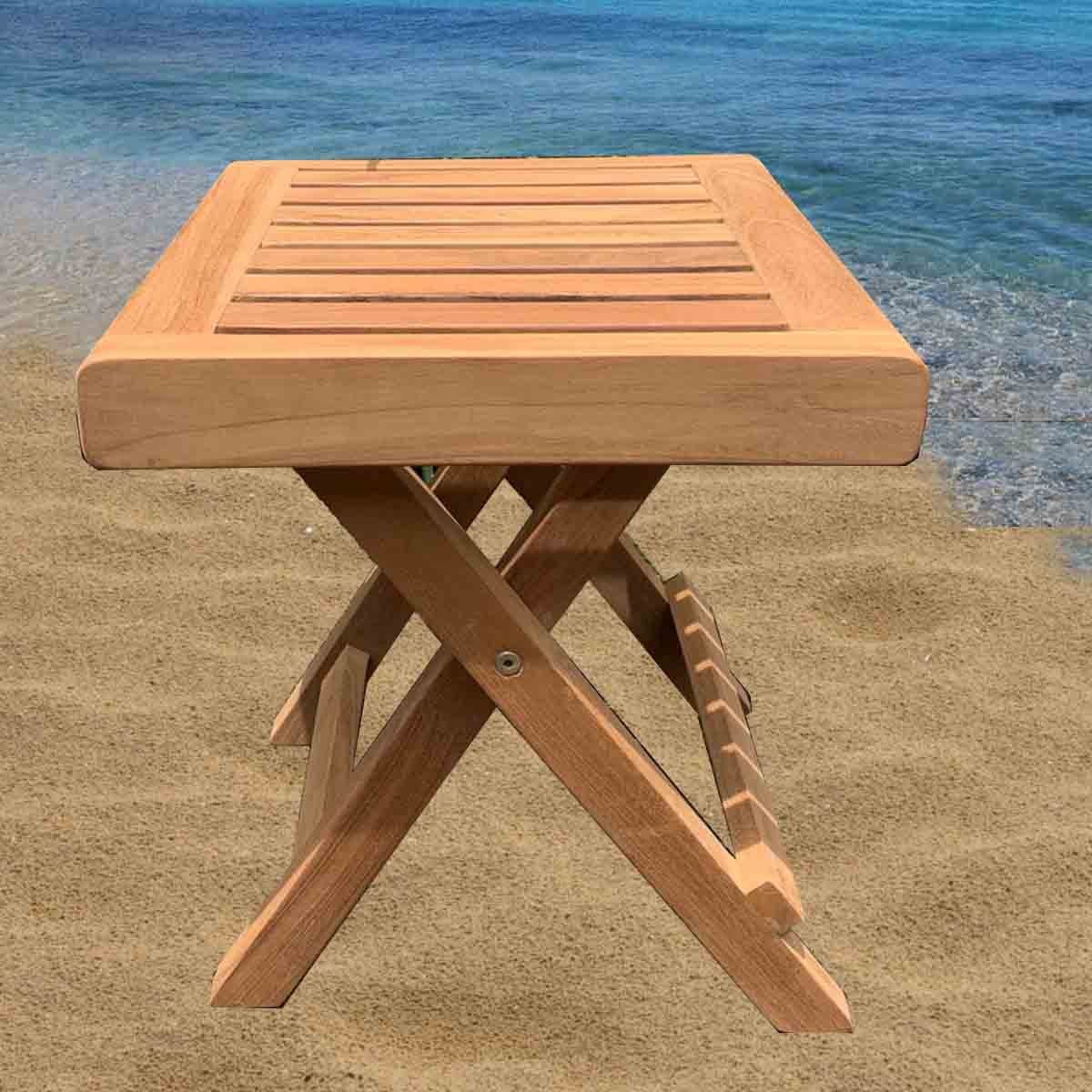 Βοηθητικό τραπέζι ξαπλώστρας teak Τραπέζι ξαπλώστρας TEAK 45(Υ) x 40 x 40εκ. 22023