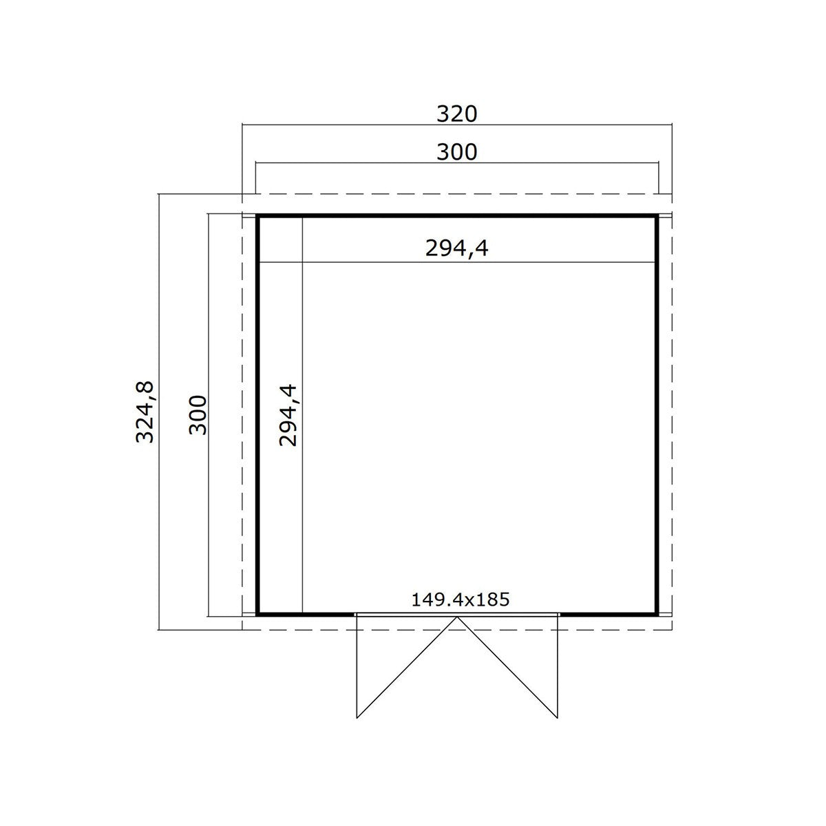 Ξύλινο σπίτι Ιοκάστη 300 x 300εκ. 2847196