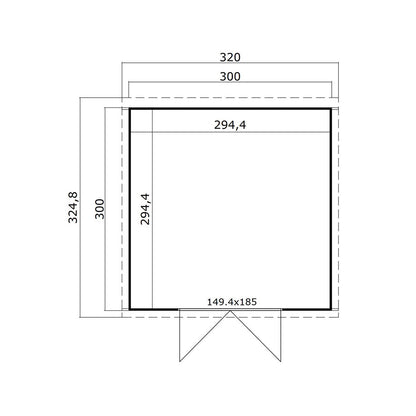 Ξύλινο σπίτι Ιοκάστη 300 x 300εκ. 2847196