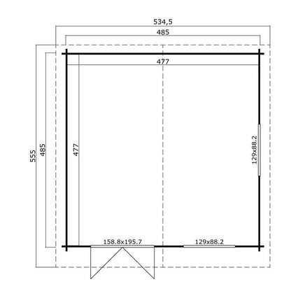Ξύλινο σπίτι Τερψιχόρη 505 x 505εκ. 4016100