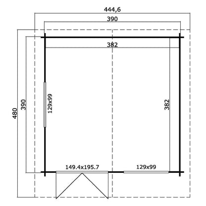 Ξύλινο σπίτι Καλλιόπη 410 x 410εκ. Ξύλινο σπίτι Καλλιόπη 410 x 410εκ. 402000