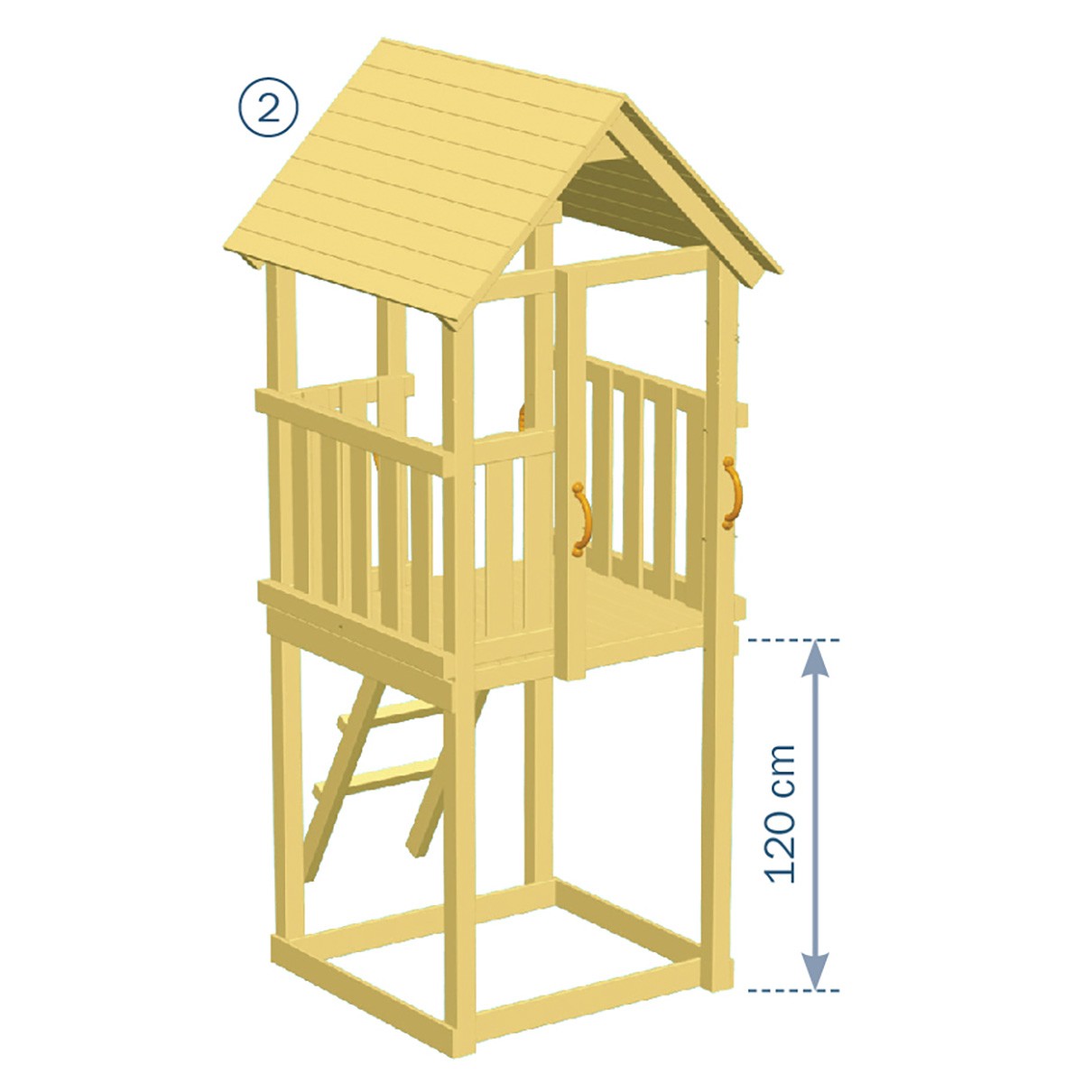 Ξύλινος πύργος Kiosk Πύργος Kiosk με ύψος τσουλήθρας 120εκ. 008.001.001.001-1,20