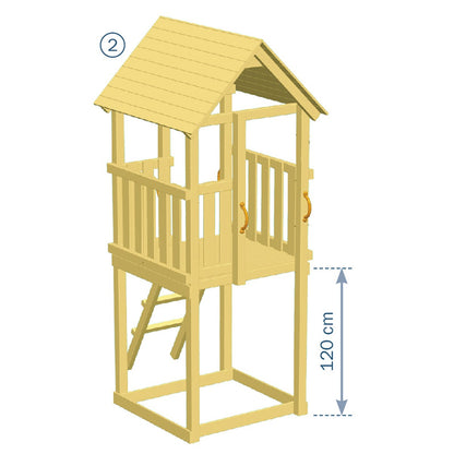 Ξύλινος πύργος Kiosk Πύργος Kiosk με ύψος τσουλήθρας 120εκ. 008.001.001.001-1,20