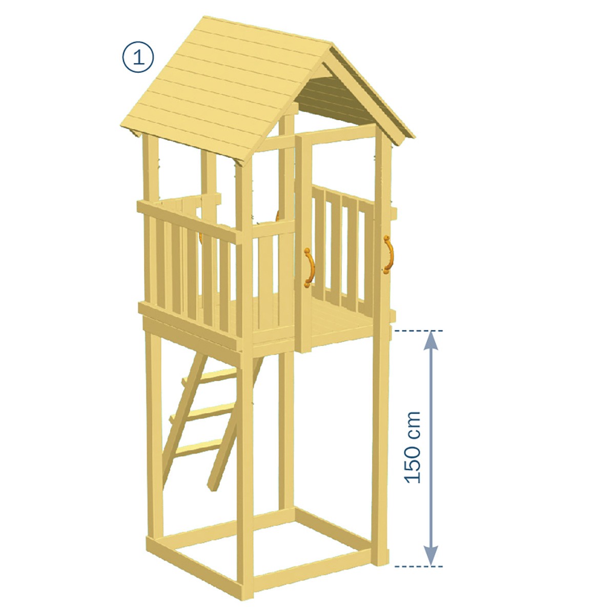 Ξύλινος πύργος Kiosk Πύργος Kiosk με ύψος τσουλήθρας 120εκ. 008.001.001.001-1,20