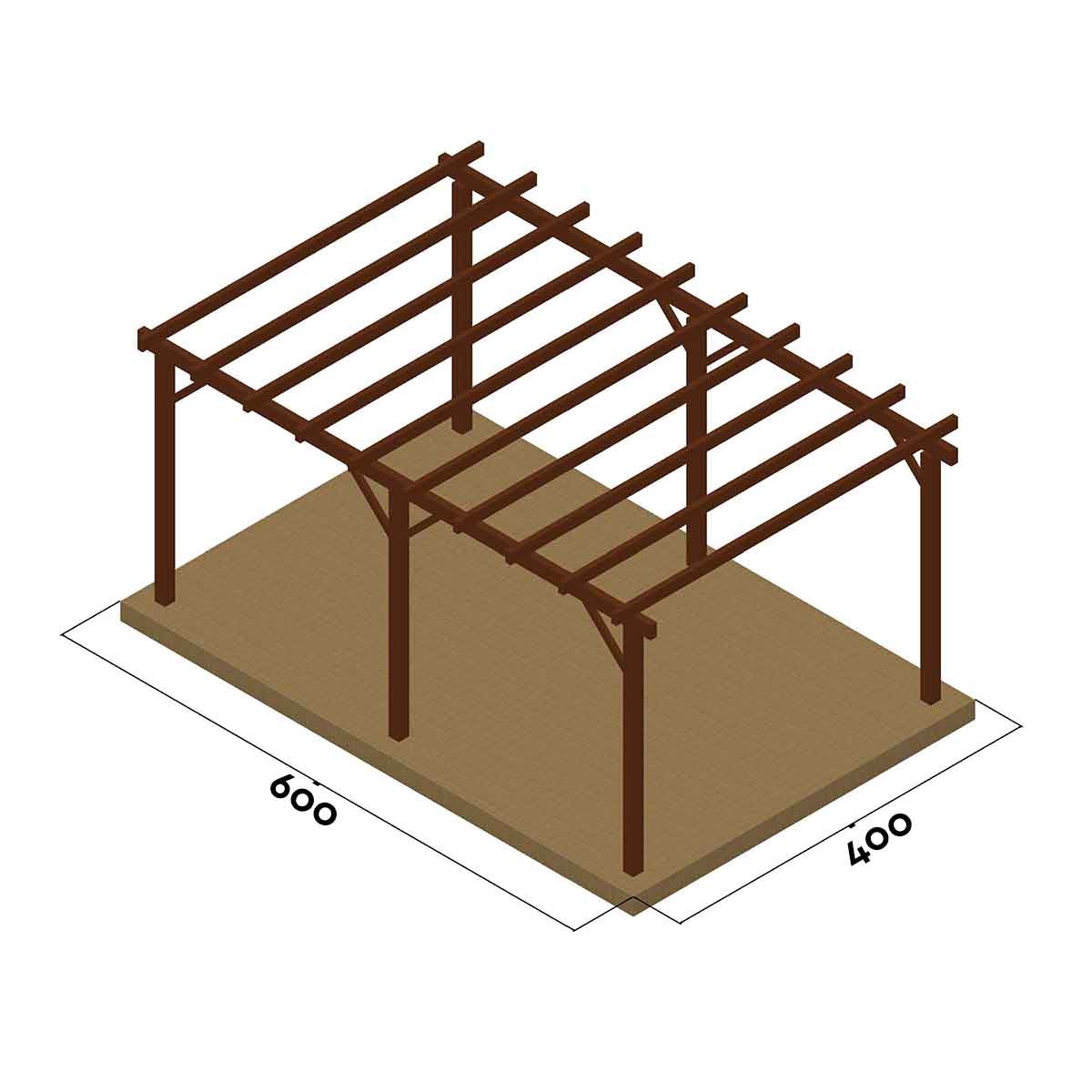 Ξύλινος σκελετός πέργκολας 400 x 400εκ. 10-365900