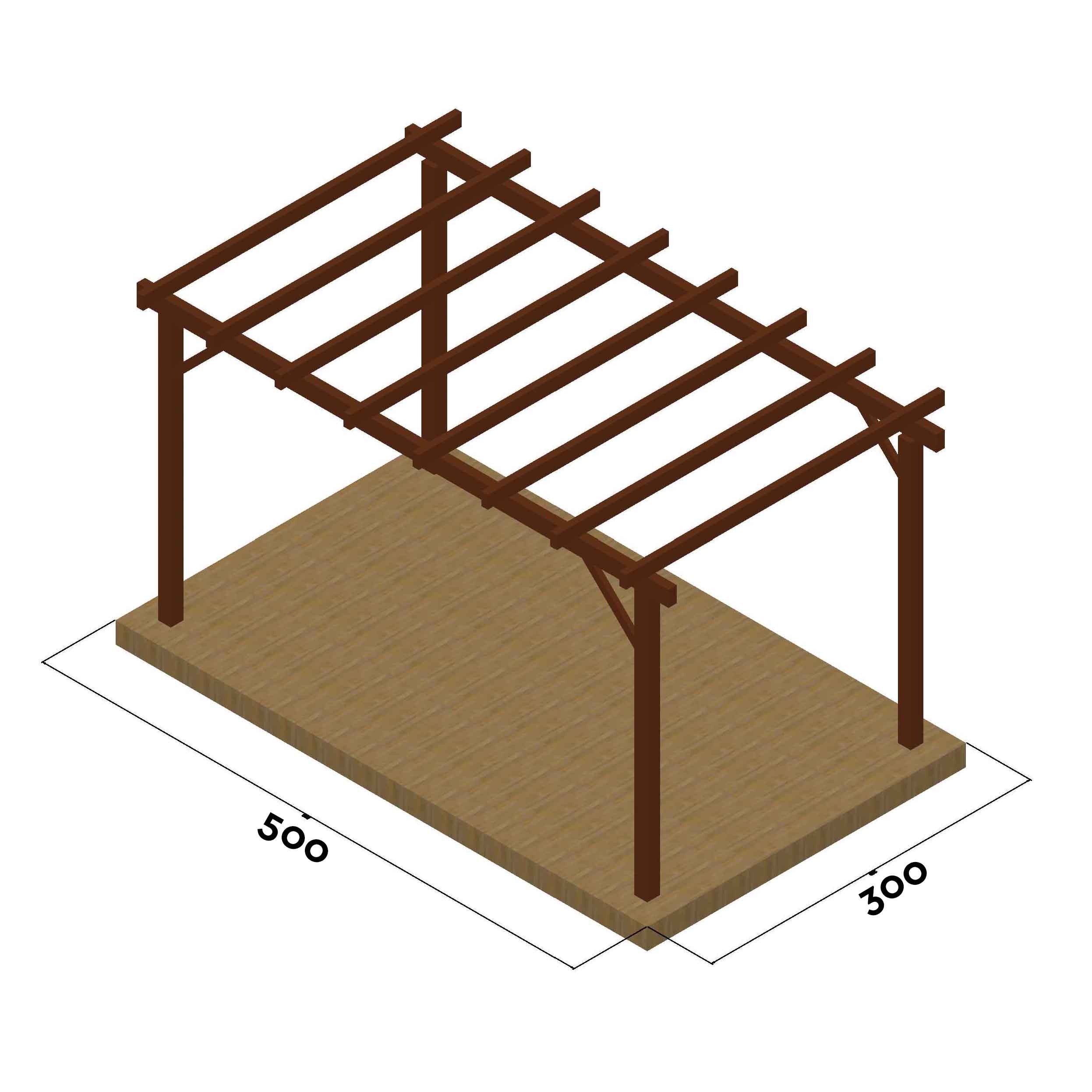 Ξύλινος σκελετός πέργκολας 400 x 400εκ. 10-365900