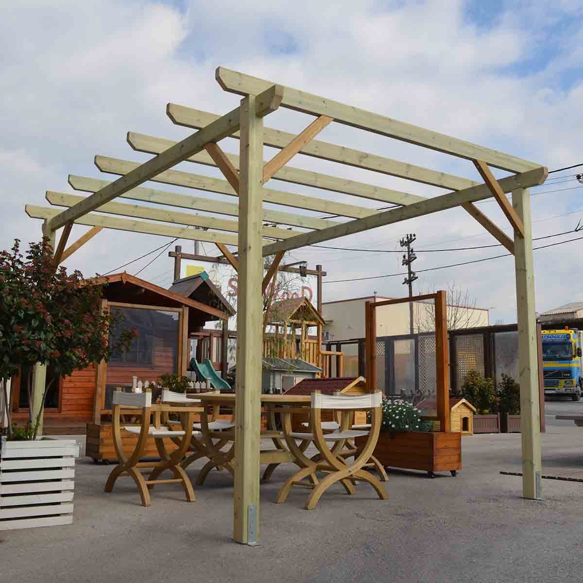 Ξύλινος σκελετός πέργκολας 400 x 600εκ. 10-594550