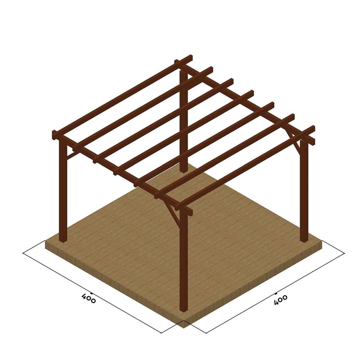 Ξύλινος σκελετός πέργκολας 400 x 400εκ. 10-365900