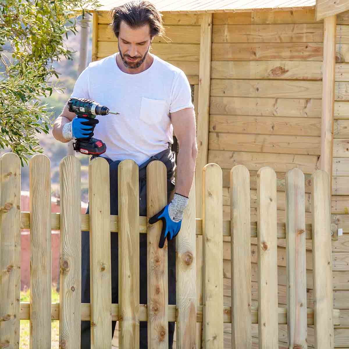 Ξύλινος φράχτης λεία τάβλα PREMIUM 100(Y) x 100εκ. | πόρτα 30004