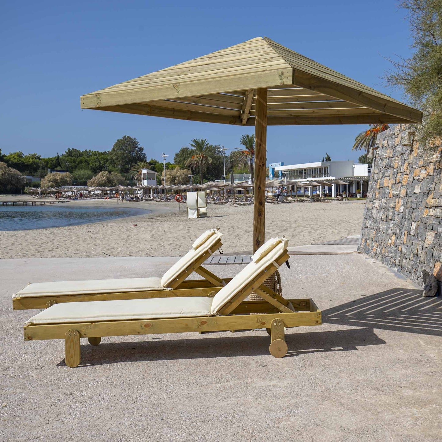 Ομπρέλα παραλίας ξύλινη 200 x 200εκ. 99187