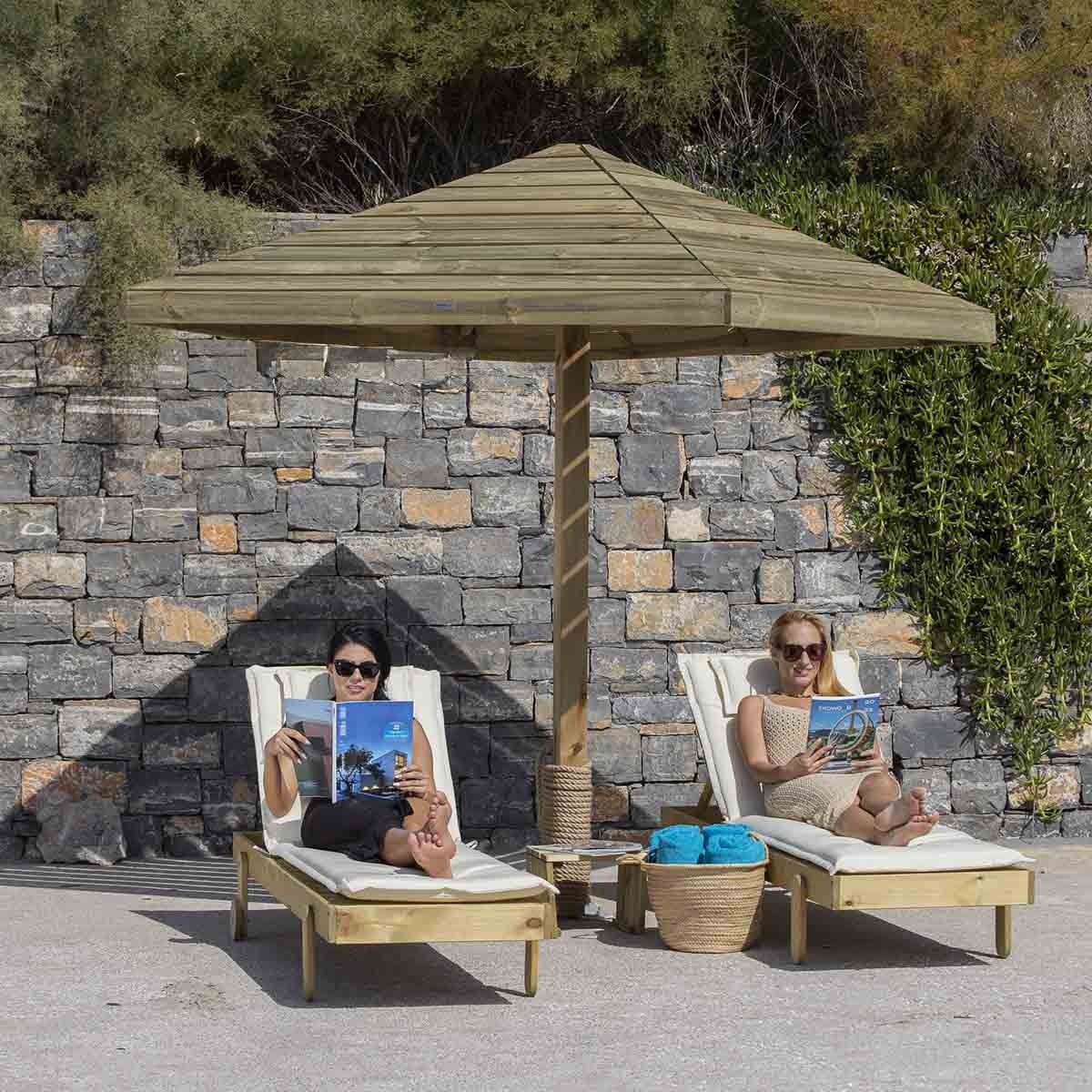 Ομπρέλα παραλίας ξύλινη 200 x 200εκ. 99187