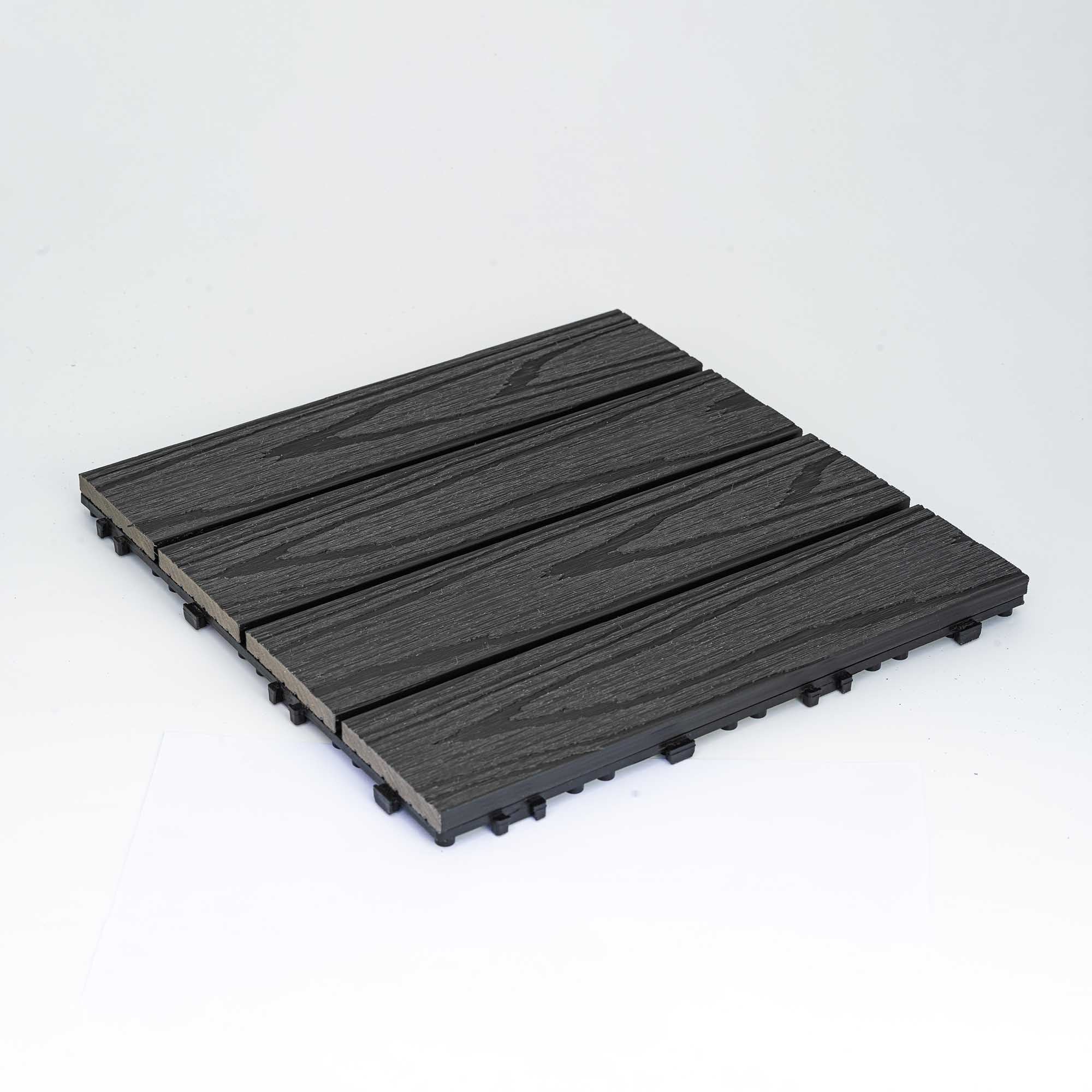 Πλακάκι WPC με 3D όψη ξύλου 30 x 30εκ. | γκρι σκούρο 70240