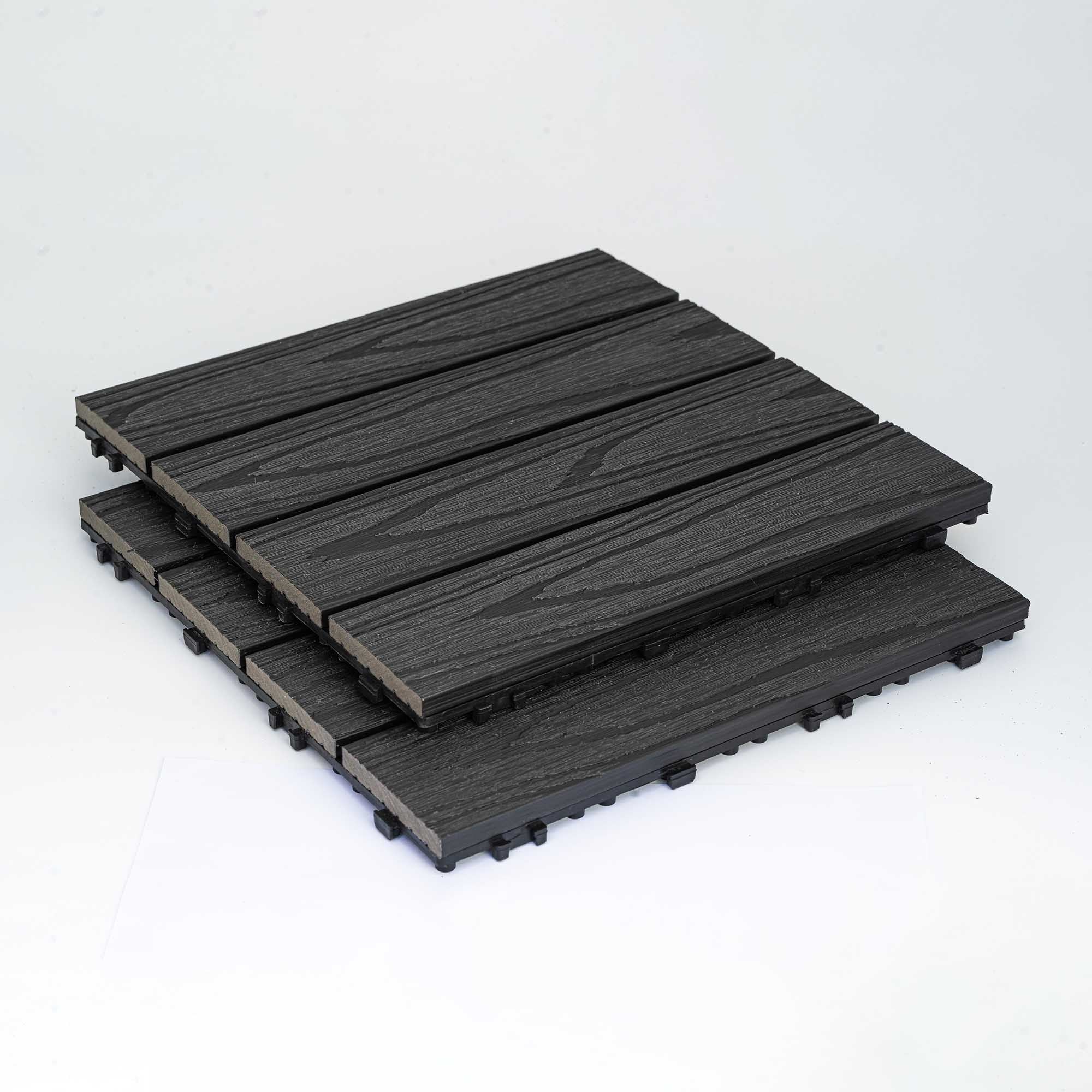 Πλακάκι WPC με 3D όψη ξύλου 30 x 30εκ. | γκρι σκούρο 70240