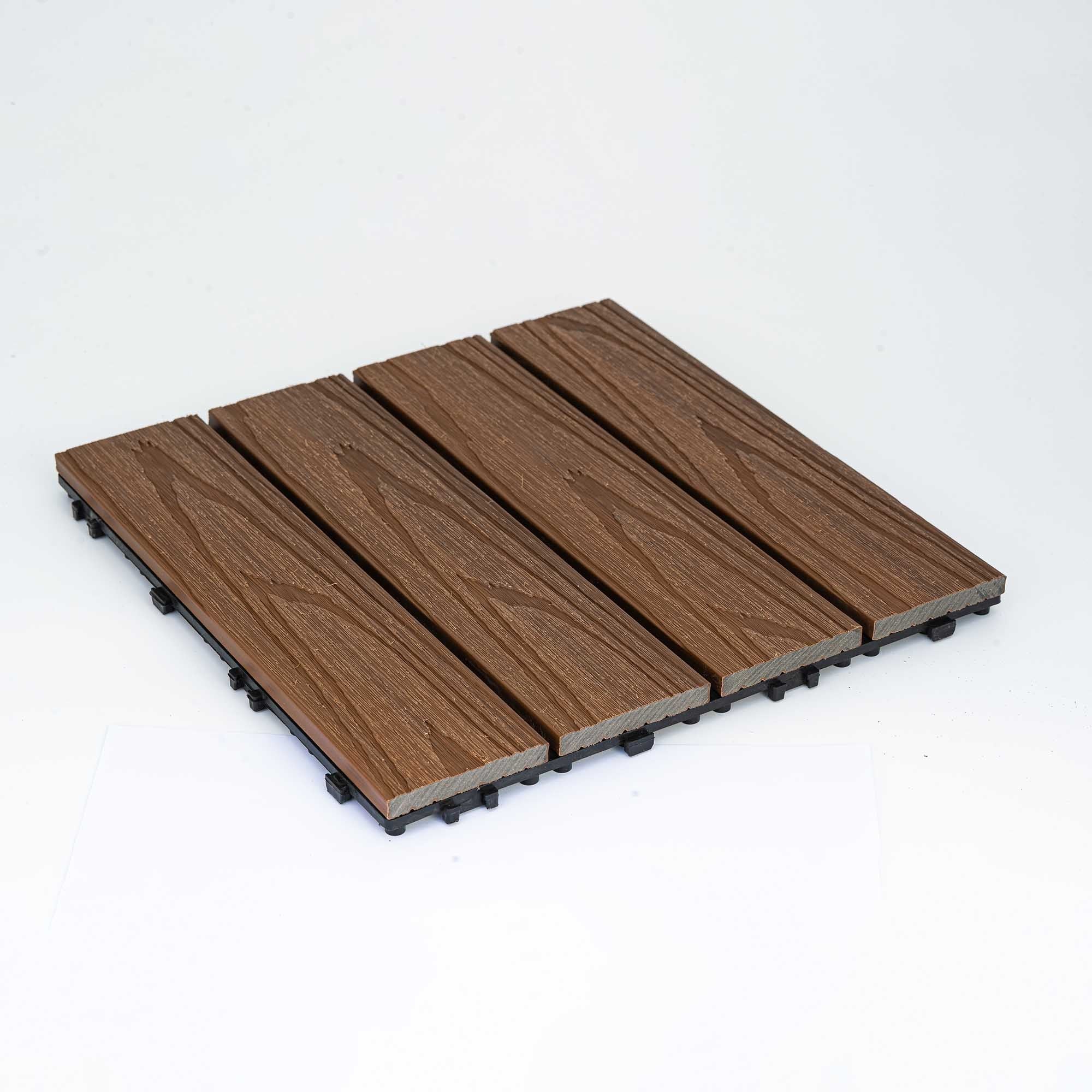 Πλακάκι WPC με 3D όψη ξύλου 30 x 30εκ. | καφέ 70241