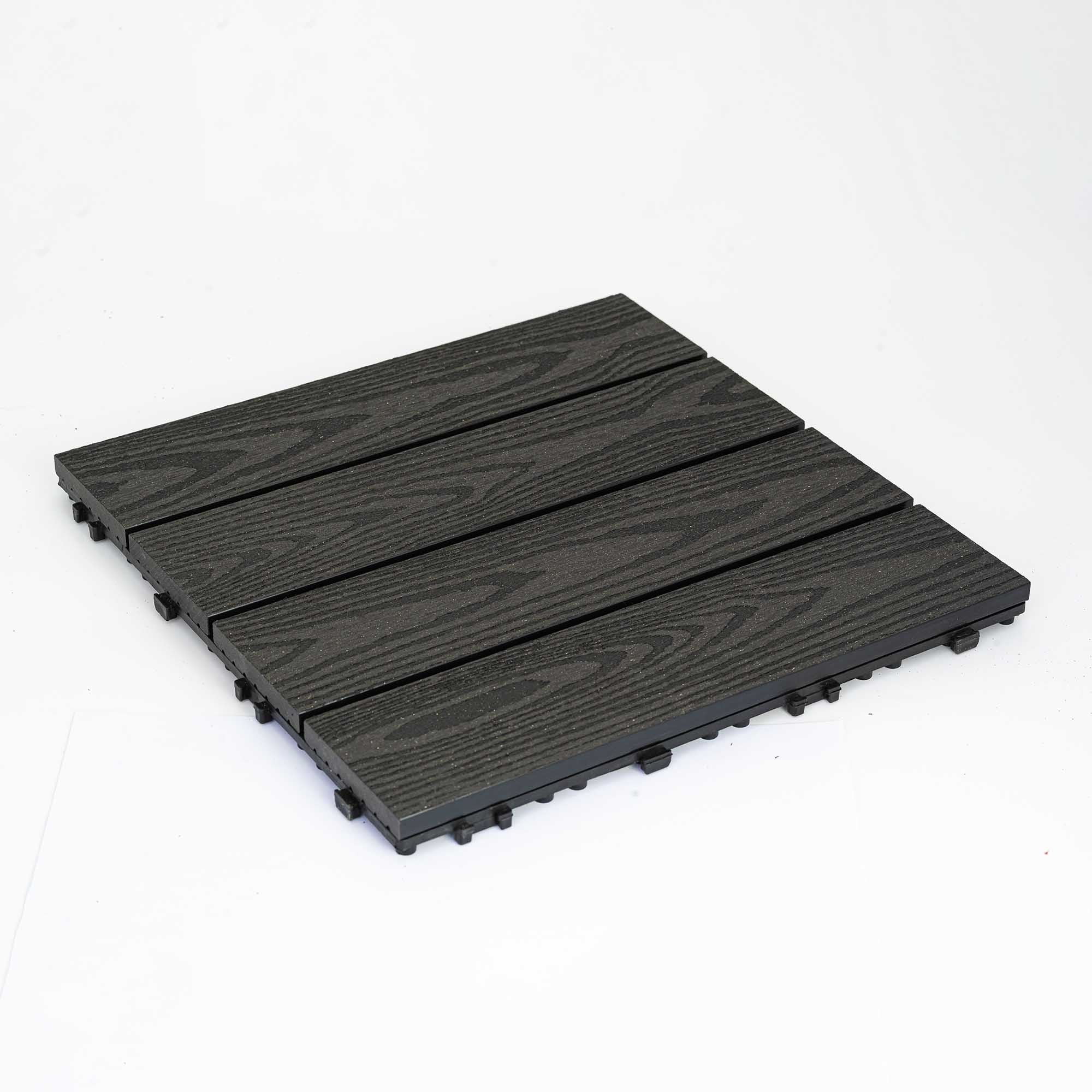 Πλακάκι WPC με όψη ξύλου 30 x 30εκ. | γκρι σκούρο 70237
