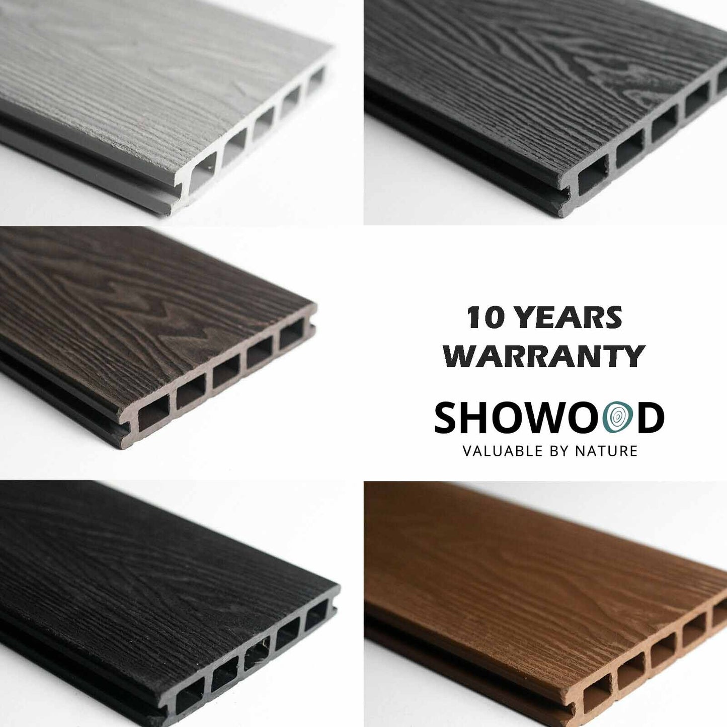 Σανίδα πατώματος WPC 2,5 x 15 x 360εκ. | λευκό 70219