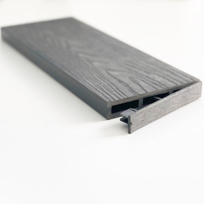Τάπα περίφραξης WPC 3D wood 2 x 12εκ. | γκρι σκούρο 70243