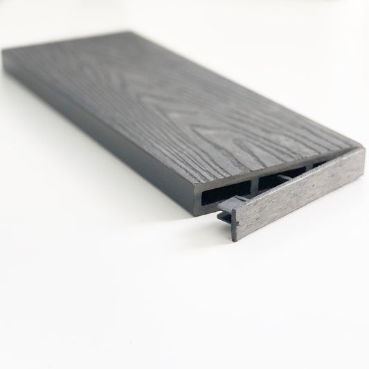 Τάπα περίφραξης WPC 3D wood 2 x 12εκ. | γκρι σκούρο 70243