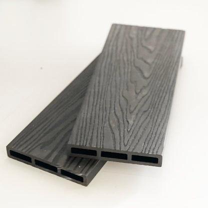 Τάπα περίφραξης WPC 3D wood 2 x 12εκ. | γκρι σκούρο 70243