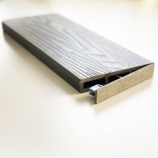 Τάπα περίφραξης WPC 3D wood 2 x 12εκ. | γκρι ανοιχτό 70242