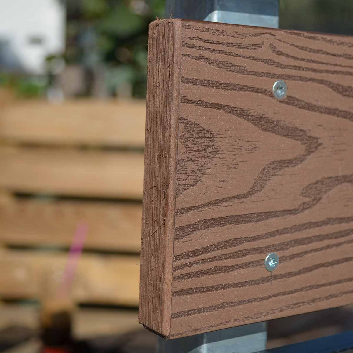 Τάπα περίφραξης WPC 3D wood 2 x 12εκ. | καφέ 70244
