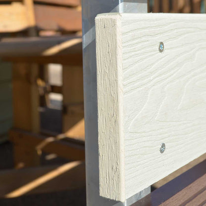 Τάπα περίφραξης WPC 3D wood 2 x 12εκ. | λευκό μπεζ 70246