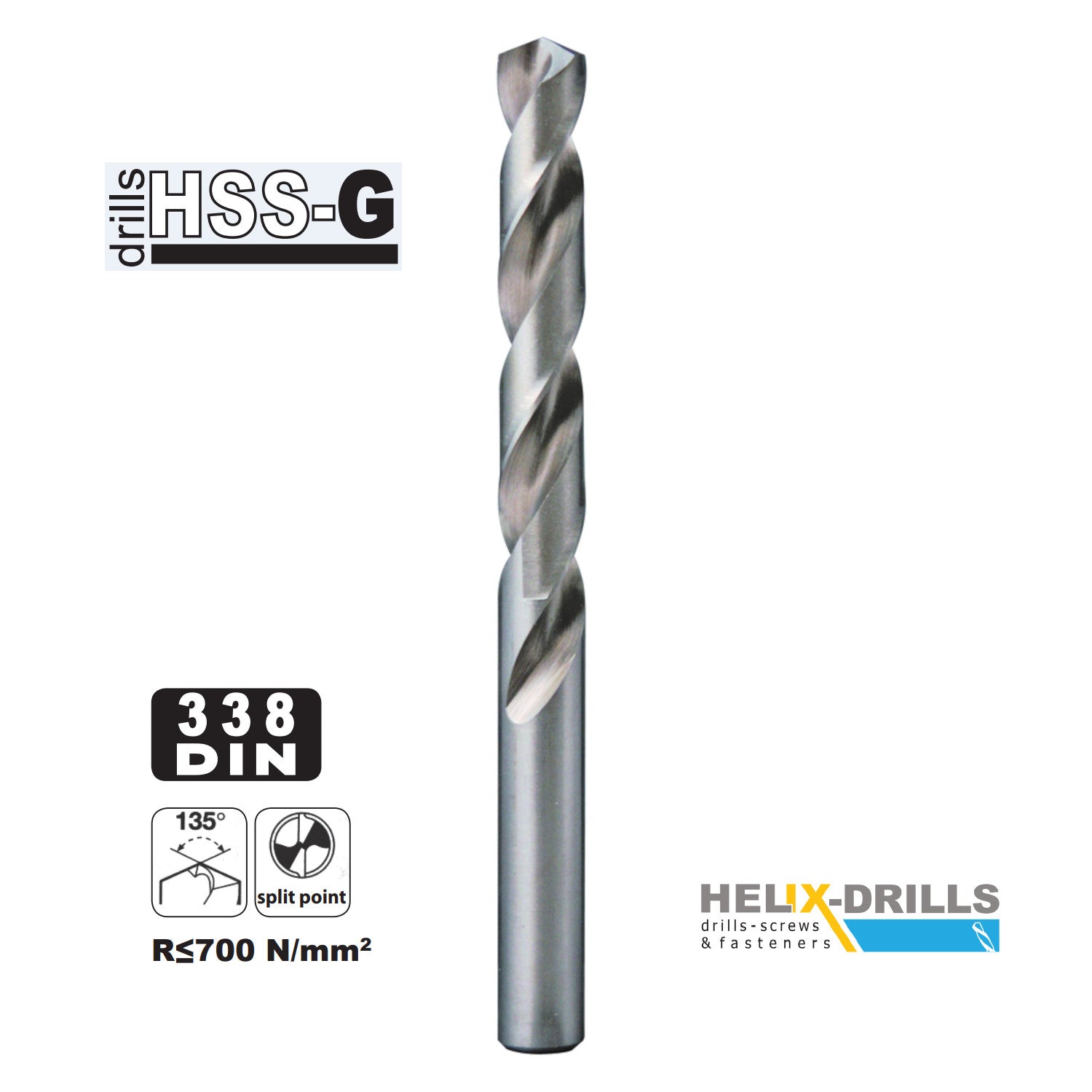 HELIX ΤΡΥΠΑΝΙ ΣΙΔΗΡΟΥ HSS-G DIN 338 - 13.0MM-ΜΕΓΕΘΟΣ 03380130