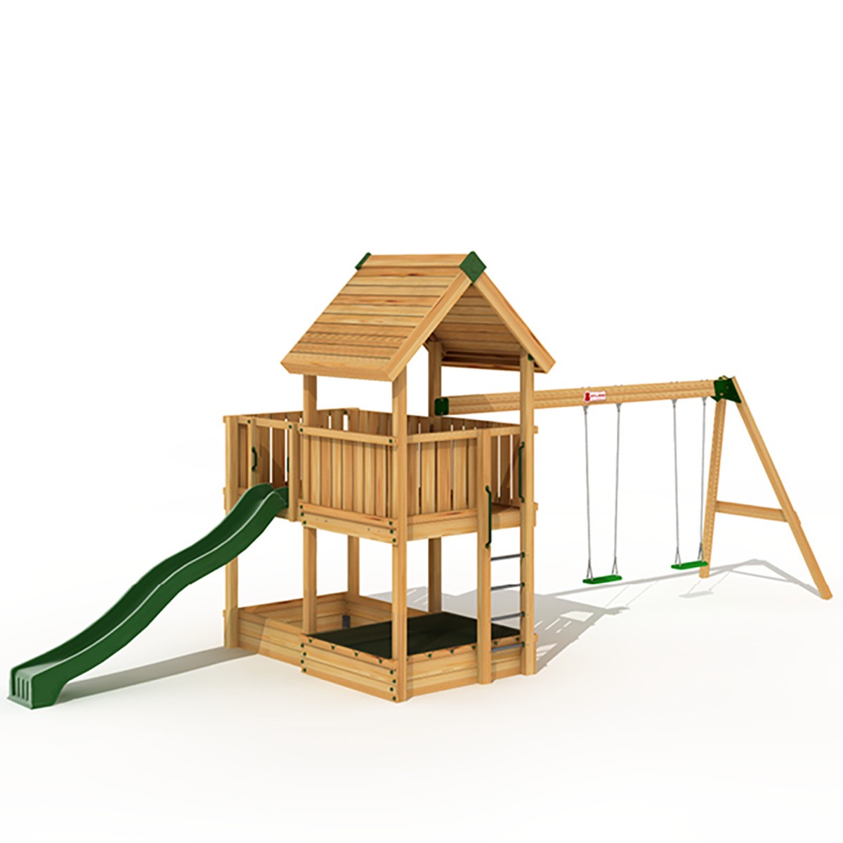 Ξύλινη παιδική χαρά | Project 3S Project 3S με Κούνια Προέκταση 2 θέσεων - Παιδική Χαρά Επαγγελματικής Χρήσης 5502710